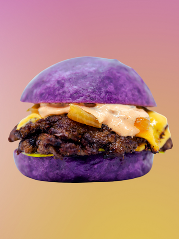 Original Pogi Burger with Ube Bun